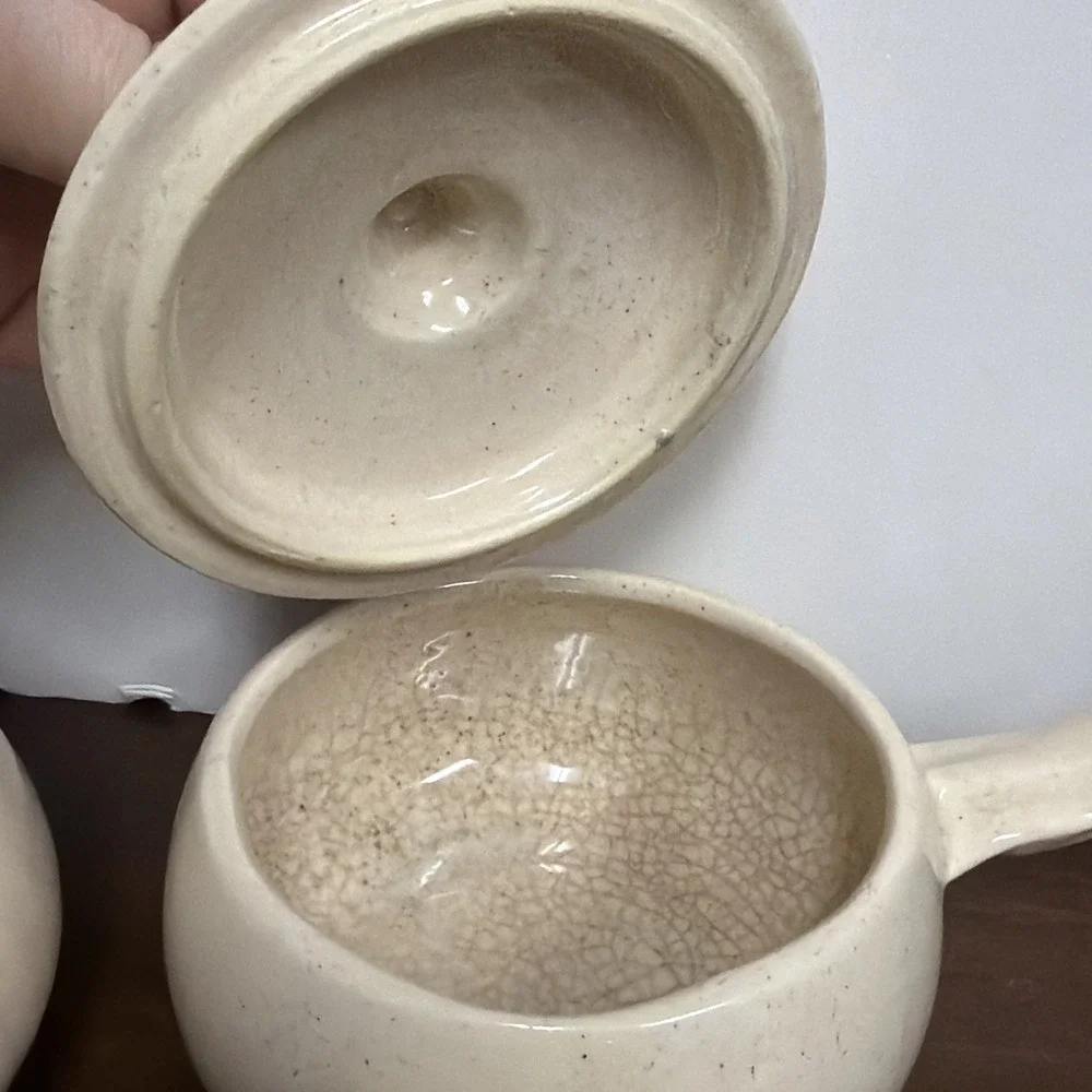 Vintage McCoy Chili/Soup Bowls With Handle & Lid Set Of‎ 4